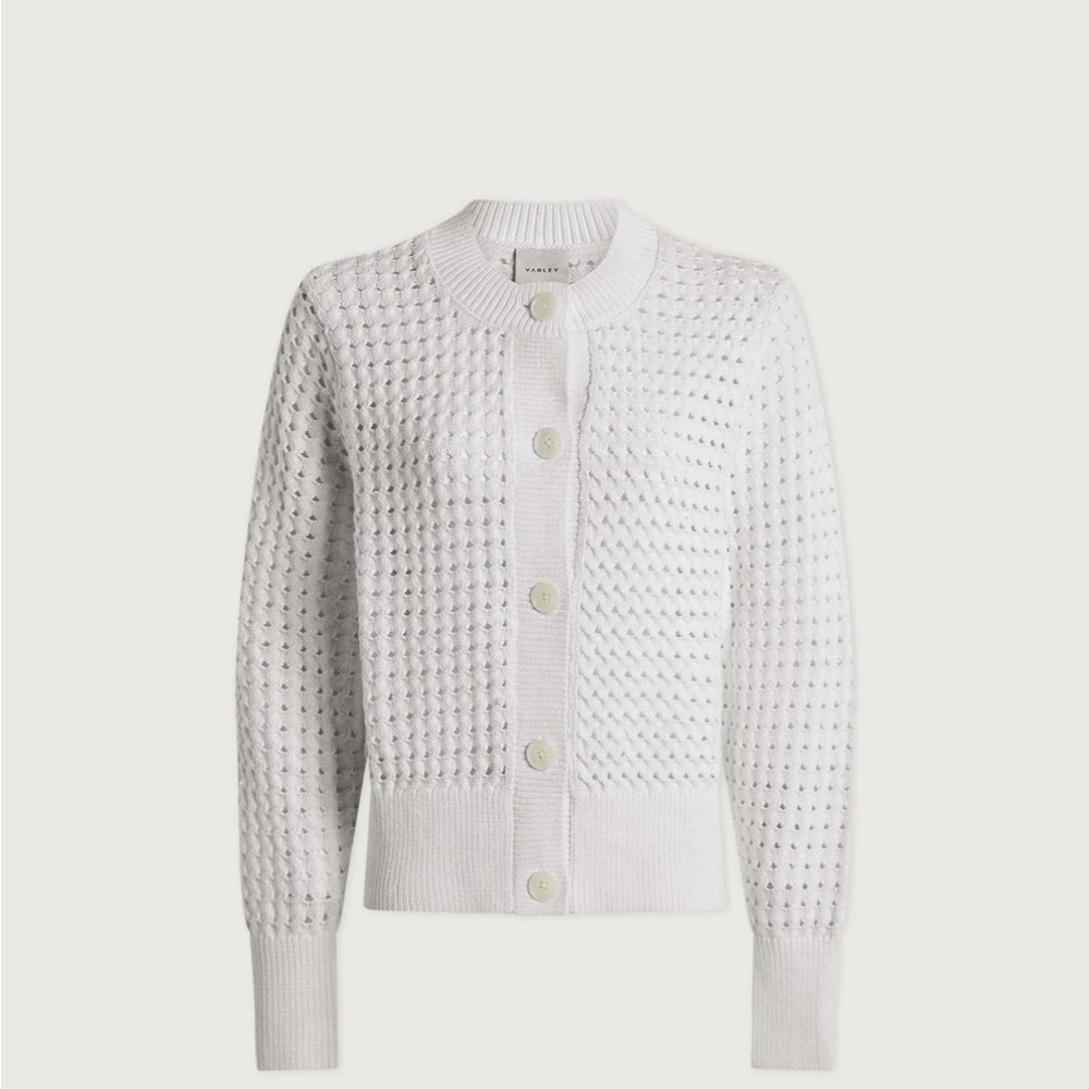 Varley Bettina Textured Knit Jacket in Snow White in Medium